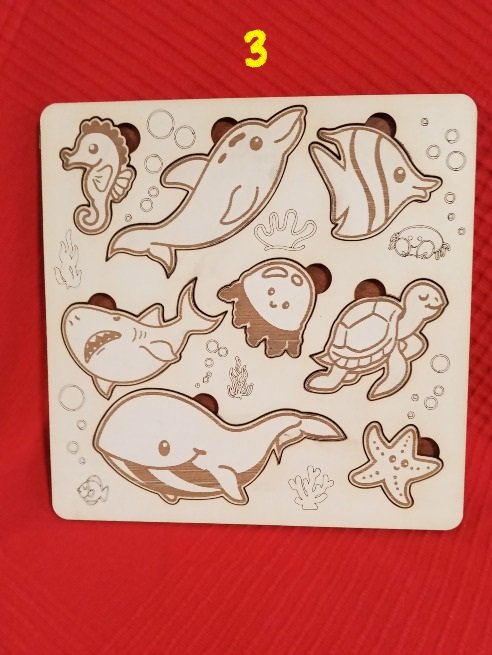 Puzzle madera peces