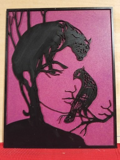 Mural animales cara mujer 2 capas 2