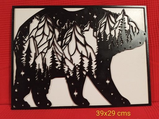 Mural oso paisaje 2 capas